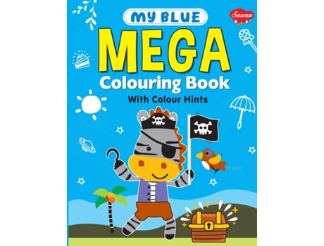 Livro My Blue Mega Colouring book de Sahil Gupta (Inglês)