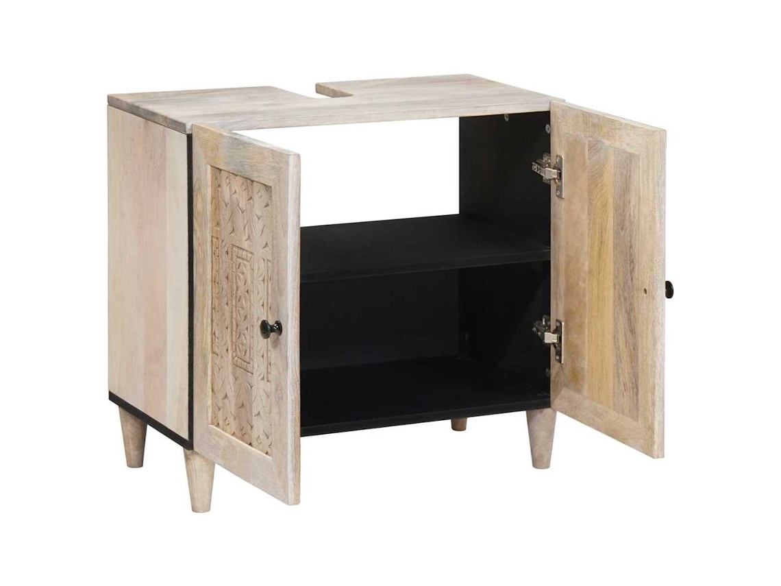 Vidaxl Armário De Banheiro Montado Na Parede Branco 62 X 33 X 58 Cm