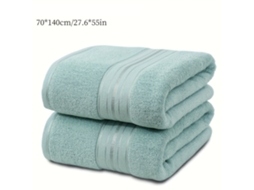 Toalhas De Banho , 2 Unidades, 70*140cm 100% Algodão, Secagem Rápida, Ultramacias, Altamente Absorventes, Leves Verde Hexinyigjly