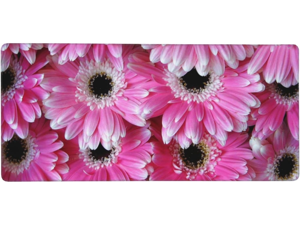 Mousepad para Computador de Grande Formato com Estampa Rosa, Base Borracha Antiderrapante, 40 X 90 Cm