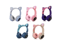 Fone De Ouvido Sem Fio Com Orelhas De Gato Em Led Rgb, 3 Cores, Cancelamento De Ruído, Bluetooth 5.0, Dobrável, Com Entrada Para Cartão Tf/rádio