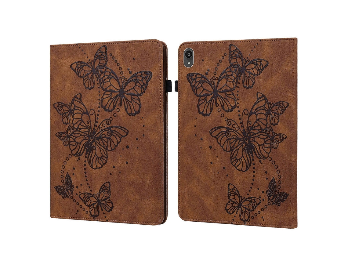 Capa de couro com padrão de borboleta em relevo Webake horizontal para Lenovo Tab P11 2020 de 11 polegadas TB-J606f / TB-J606x (rosa)