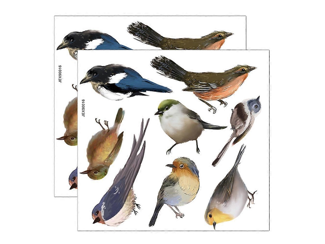 Adesivo Decorativo Para Janela Em Vidro, Com Desenho De Pássaro, Para Decoração De Interiores. Formato Retangular, 45x43cm. Material: Pvc. 2 Folhas