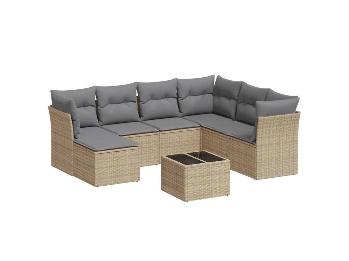 Garden Sofa Set, Garden Sofa Sets Vidaxl Bege Rattan / Vime (n/a)