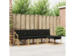 Vidaxl Conjunto De Sofás Para Exterior 5 Unid. Branco E Preto