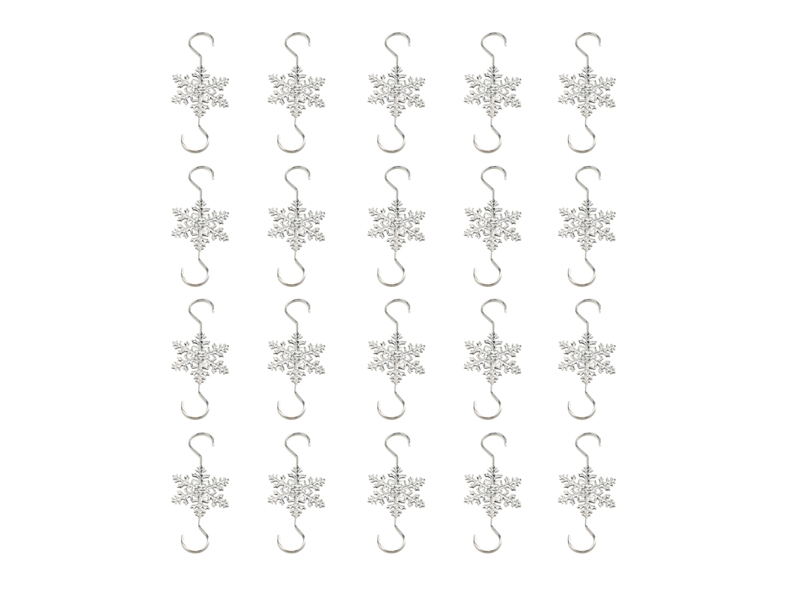 20 Ganchos De Metal Forma Floco De Neve Natal