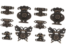 Conjunto De 10 Fechos De Cobre Para Caixas De Madeira, Acessório Decorativo.