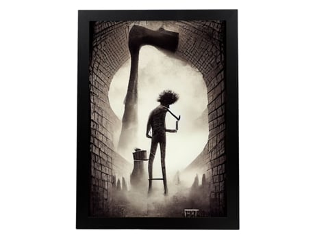 NACNIC Lamble Mason Compassivo No Estilo De T Burton Ilustrações De Profissões E Negociações Inspiradas Na Arte Gótica E Escura A4 Quadro Preto