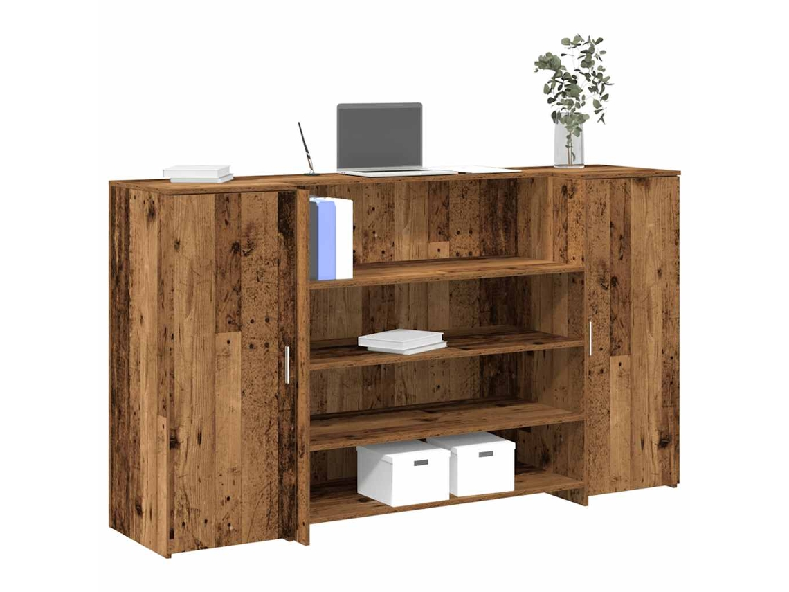 Vidaxl Balcão De Recepção 180x50x103,5 Cm Madeira Madeira Velha