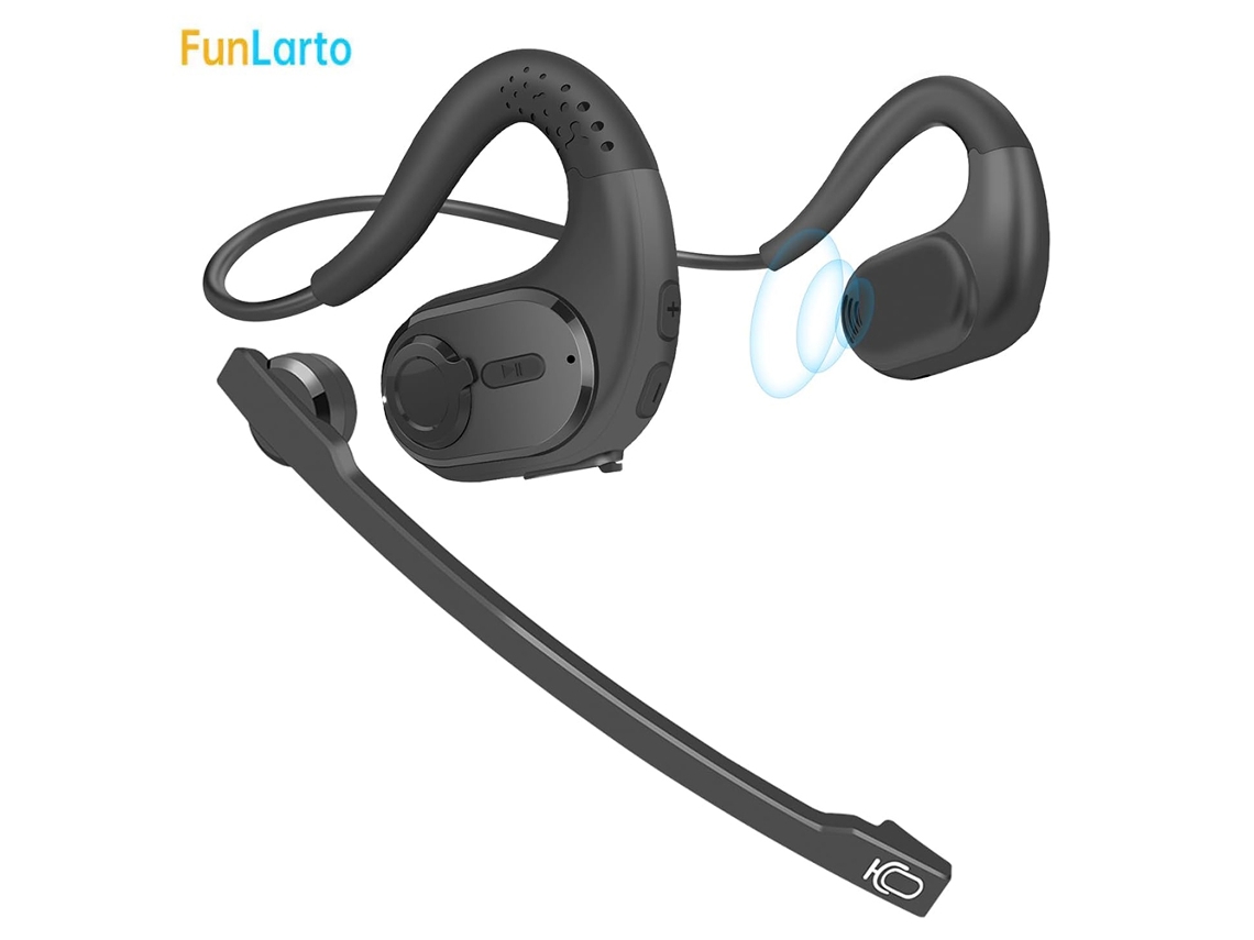 Fones de Ouvido Bluetooth com Microfone Removível, Design Aberto, Cancelamento de Ruído MDUG