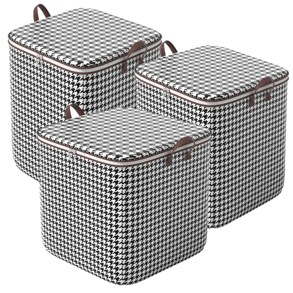 Conjunto De 3 Organizadores De Roupas Dobráveis, Para Guardar Embaixo Da Cama, Com Zíper, 110/140/180l