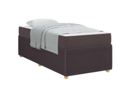Estrutura da Cama com Colchão Marrom Escuro Tecido MAISON EXCLUSIVE 90x190 cm