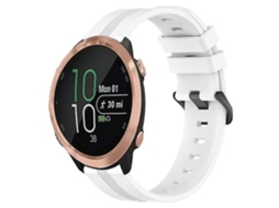 Pulseira De Relógio Lurelia Para Garmin Forerunner 645 Music 20 Mm Côncavo Listrado Slicone Branco