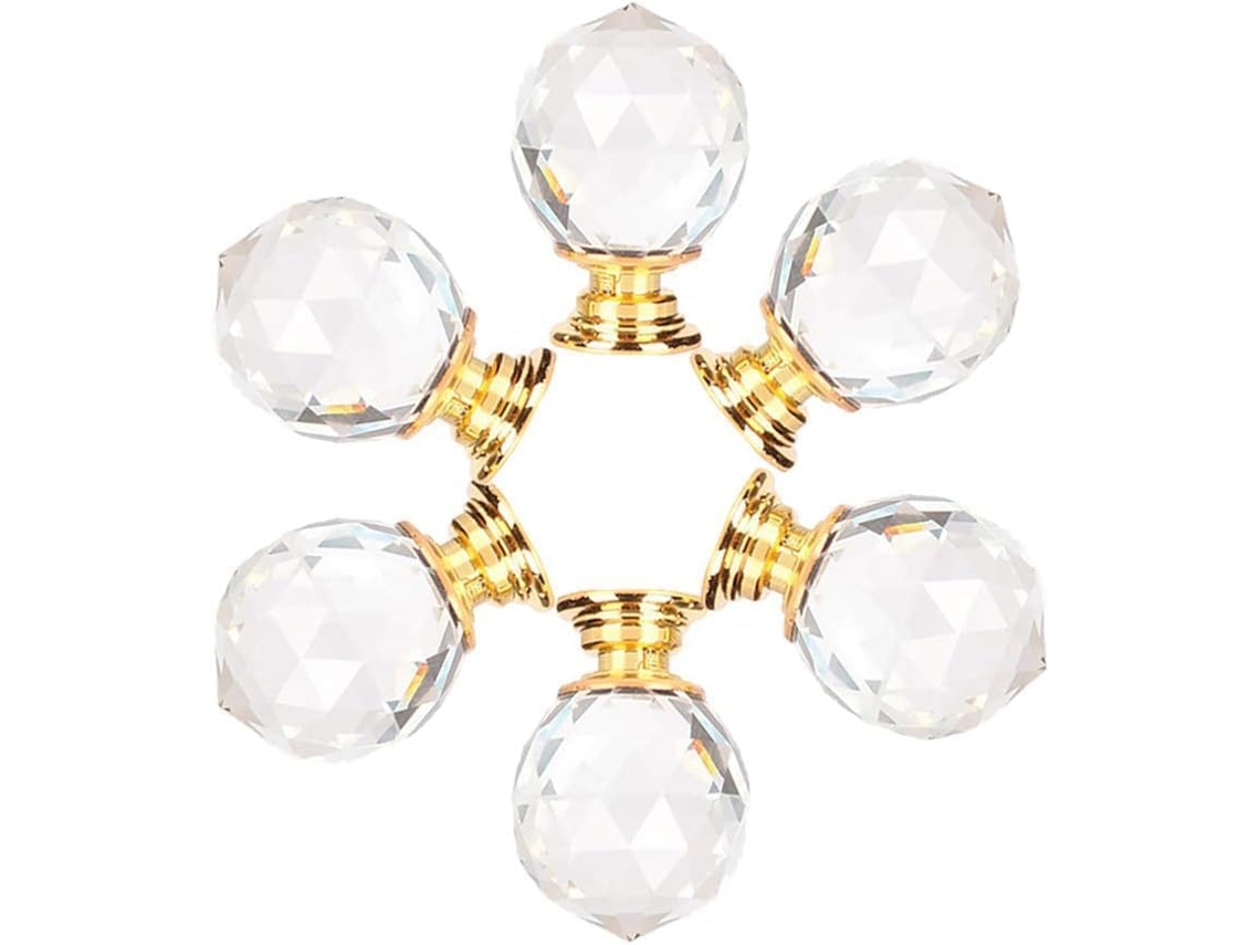Puxadores De Cristal Para Armários, Puxadores De Cristal Para Portas, Maçanetas De Cristal, Conjunto De 6 Puxadores