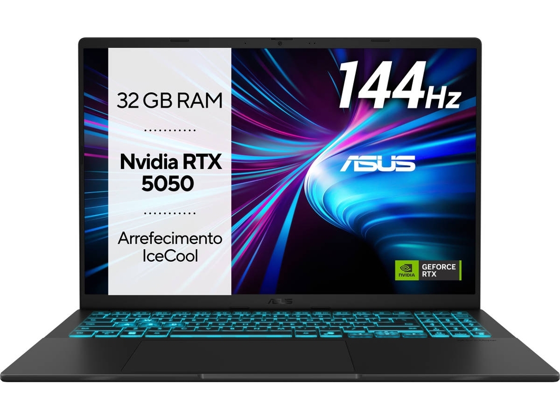 Portátil Gaming ASUS V16-5050A (Outlet Caixa Aberta - Intel Core 7 240H - NVIDIA GeForce RTX 5050 - RAM: 32 GB - 1 TB SSD - 16'')