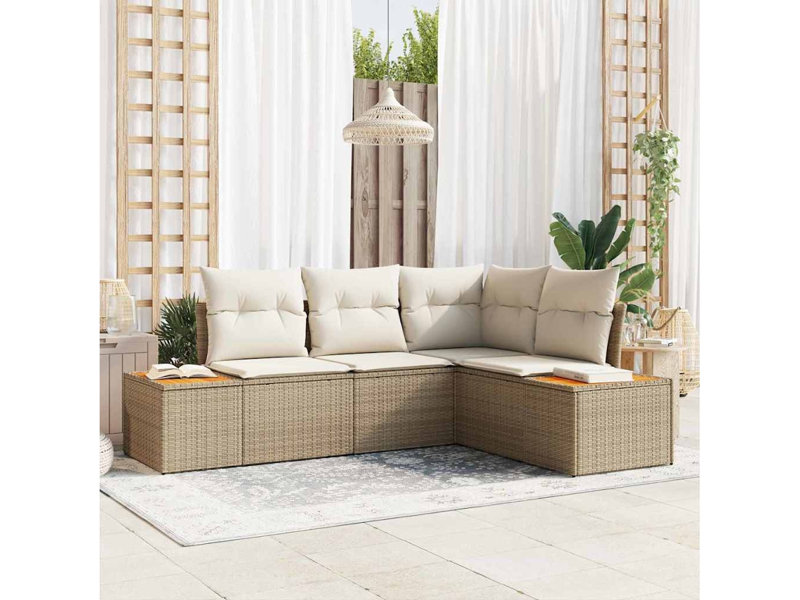 Vidaxl Conjunto De Sofá De Jardim 4 Unid. 4-número De Lugares