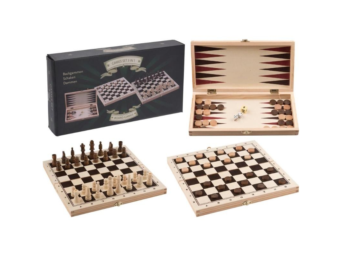 Juegos sobremesa 3 en 1 madera