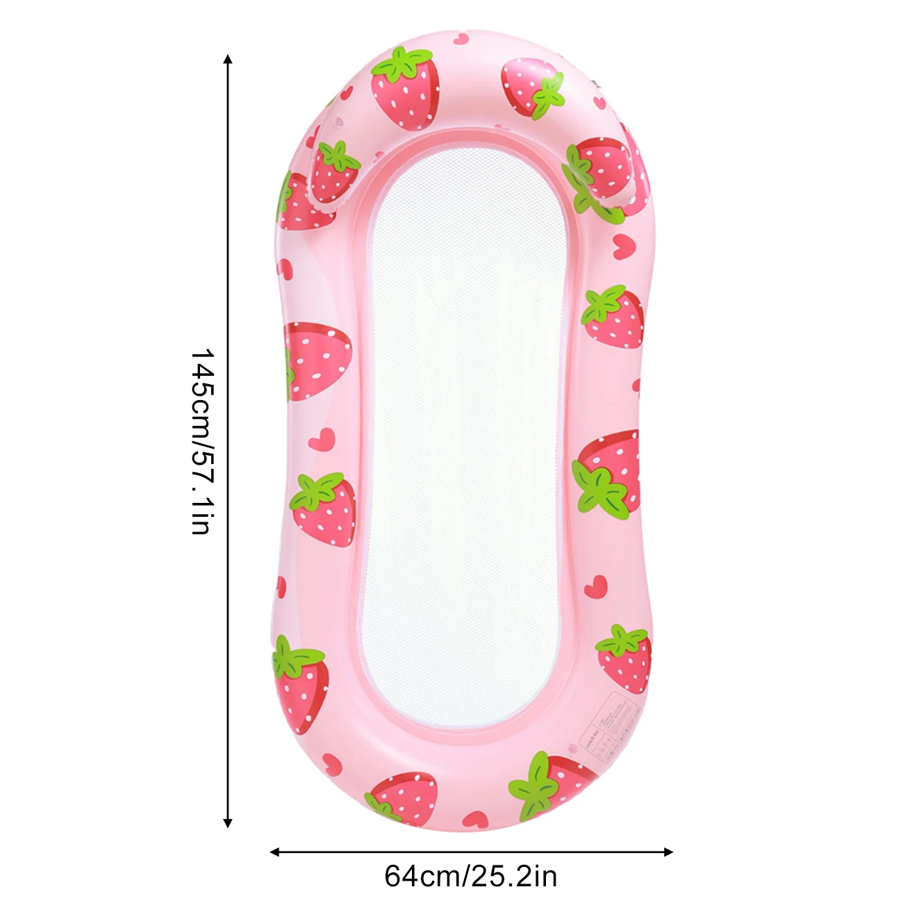 (morango) Conjunto Com 1 Boia Inflável Para Piscina Com Espreguiçadeira, Cadeira De Rede Refrescante Para Água