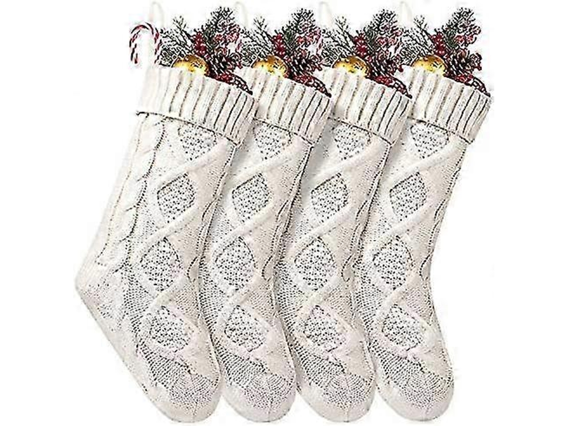 3 Meias De Natal Clássicas De 18 Polegadas Com Papai Noel, Boneco De Neve E Rena Para Decoração De Festa De Natal Em Família. Loja Olysi
