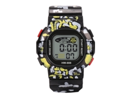 Relógio eletrônico infantil, pulseira infantil moderna em couro PVC, preta