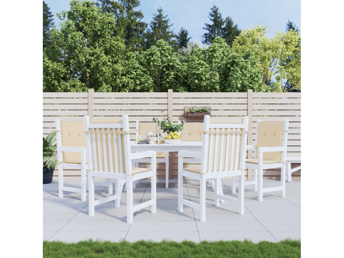 Vidaxl Almofadões Lombares P/ Cadeiras De Jardim 6pcs Oxford Bege