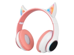 Auriculares Bluetooth HiFi Plegables, Iluminados, Ligeros, Rosa | S/MARCA