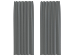 Cortinas de Voile com Bolsos para Varão 2 Pcs Cinzento escuro MAISON EXCLUSIVE