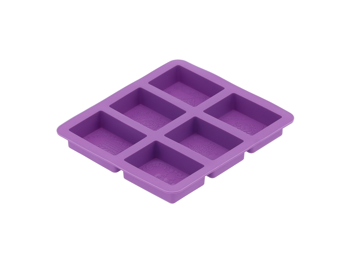 Molde De Silicone Original 6 Grades Para Sabonete Caseiro Bolo Retangular Para Padaria Caseira