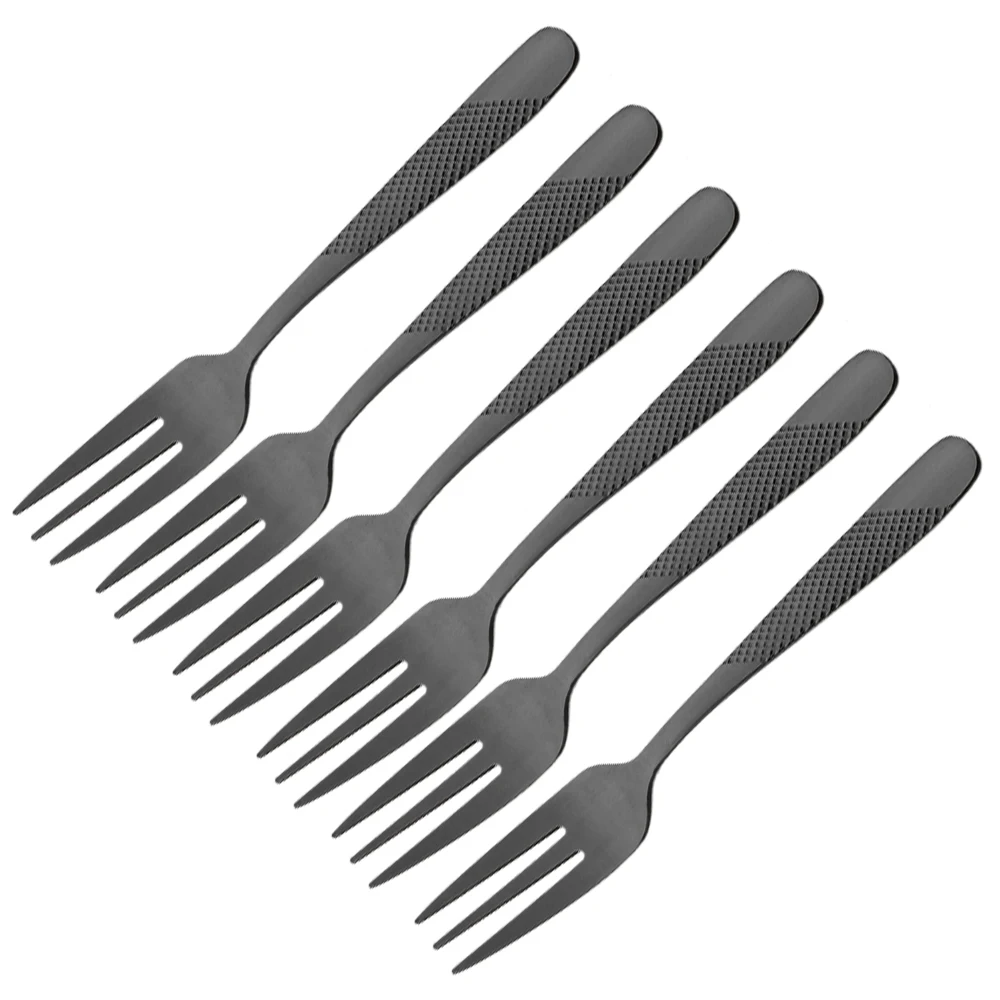 Garfos de Chá, Talheres de Aço Inoxidável MDUG (preto, 6 Peças)