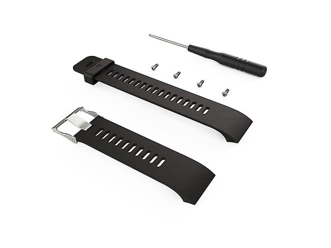 Pulseira De Silicone Preta, Compatível Com Relógio Garmin Forerunner 30/ 35 Chennls, Acabamento Moderno