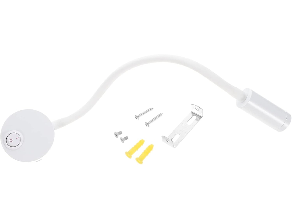 Luminária De Leitura Tubular Led Flexível 3w, Luz Noturna Branca Para Cabeceira, Luz Suave E Segura Para Os Olhos, Ideal