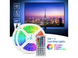 Tiras De Luzes Led Rgb 32.8ft Com Controle Remoto Ir 44 Teclas