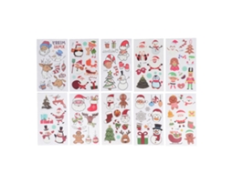 Rebe-10 Adhesivos Temporários De Tatuagem De Natal Luminosos Impermeáveis Decoração Divertida Para Rosto