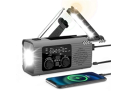 Rádio Meteorológico Portátil Yx318 Am/fm/noaa, 2000mah, Com Manivela Solar E Lanterna Olysi Shop