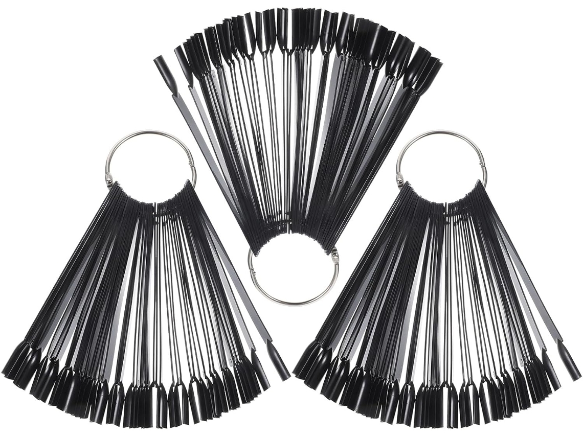Expositor De Unhas Em Formato De Leque Preto, 150 Peças.