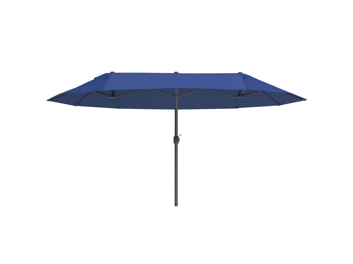 Double Parasol, Uv Manivela, Windproof,, Varanda Jardim 455x265cm Azul