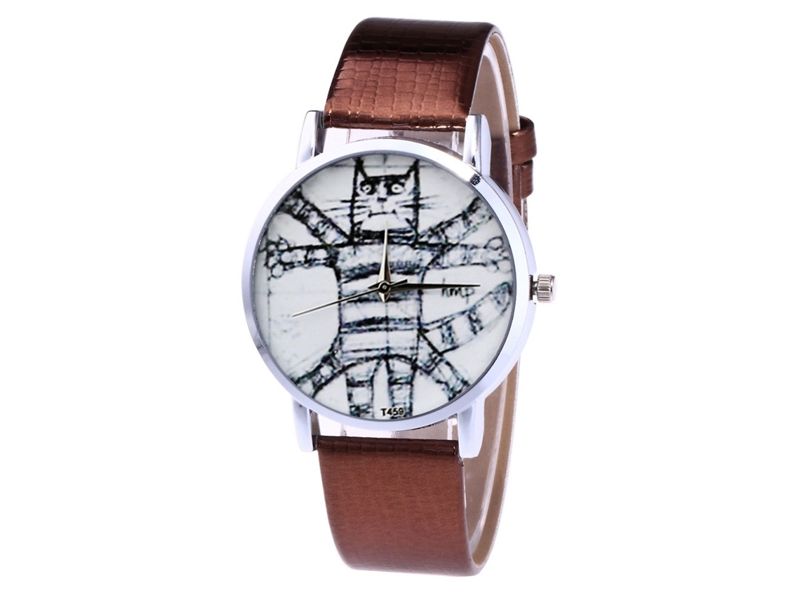 Reloj De Pareja Unisex De Cuarzo Con Correa De Cuero Pu Zhoulianfa (café)