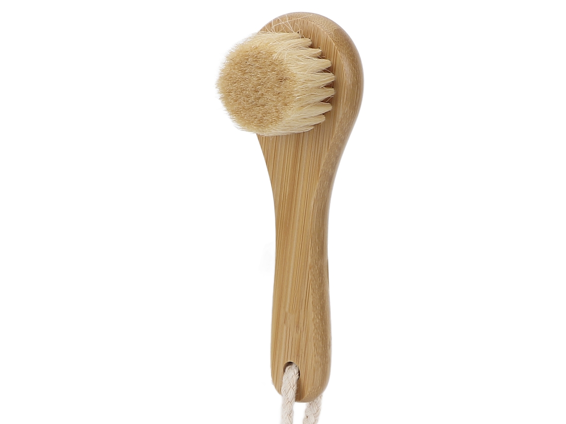 Pincel De Limpeza E Massagem Facial E Corporal Manual Portátil De Madeira