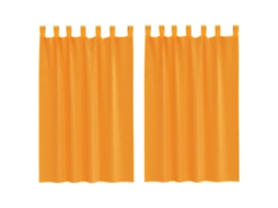 Cortinas de Voile com Laços 2 Pcs Laranja 140x175 Cm MAISON EXCLUSIVE