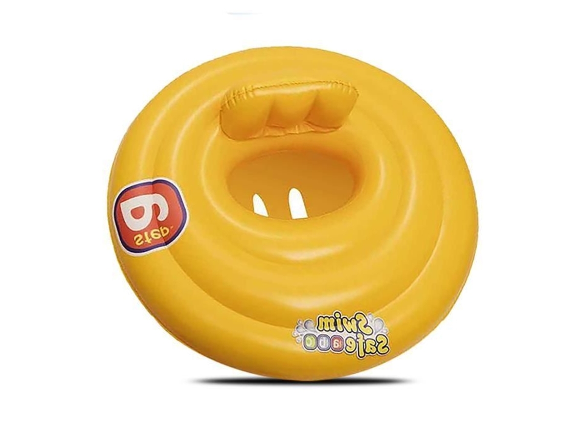 Boia Inflável para Bebê , Diâmetro 69 Cm, Boia Flutuante com Assento Infantil, Brinquedo para Piscina AQUAFORGE (amarela)
