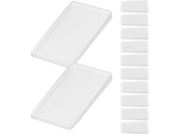 Kichouse Conjunto De 12 Calços Estabilizadores Móveis Em Pvc Branco Com Superfície Texturizada Fácil Instalação E