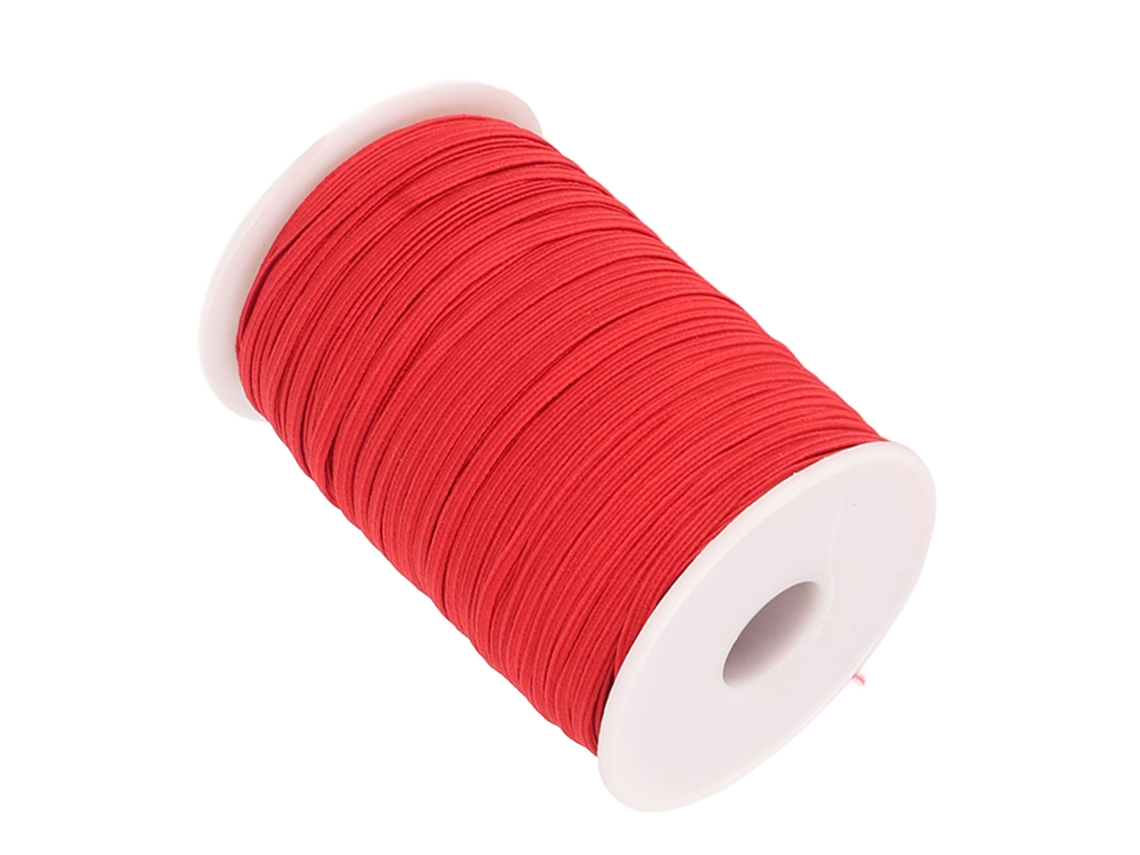 Cuerda Elástica 50 Jardas 0.1 Polegada De Largura Nylon Suave Flexível Respirável Lavável Para Pulseiras Artesanato Diy Pérolas Vermelha