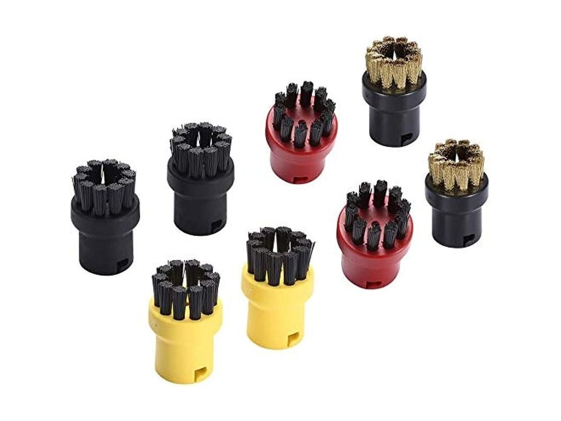 Conjunto de 8 escovas redondas para limpador de vapor Kärcher, compatíveis com Sc1 a Sc6, Ctk10, Ctk20 S/MARCA