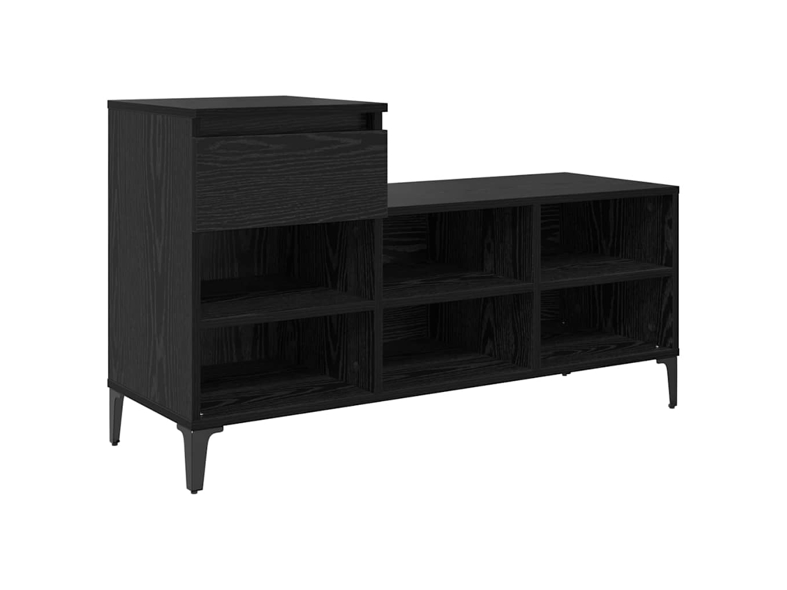 Armário de Sapatos com Gaveta MAISON EXCLUSIVE em Carvalho Preto (102x36x60 cm)