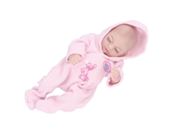 Primerox boneca Reborn 10 Polegadas Silicone Macio Realista com Pijama Rosa Brinquedo Bebê