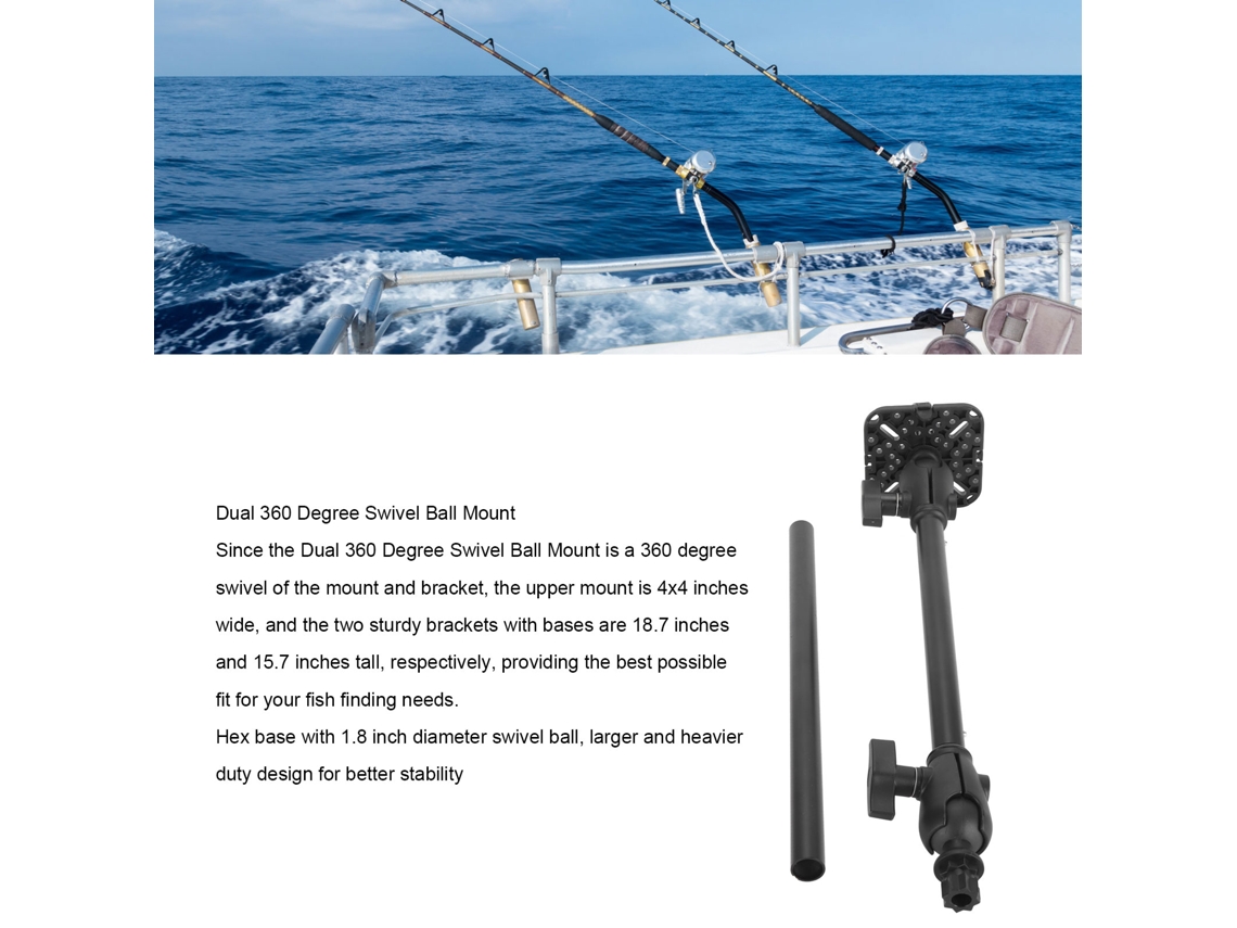 Base universal para detector de peces con soporte giratorio de 360° compatible con garmin, humminbird, lowrance y raymarine S/MARCA