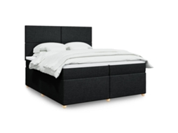 Vidaxl Cama Com Molas/colchão 200x200 Cm Tecido Preto
