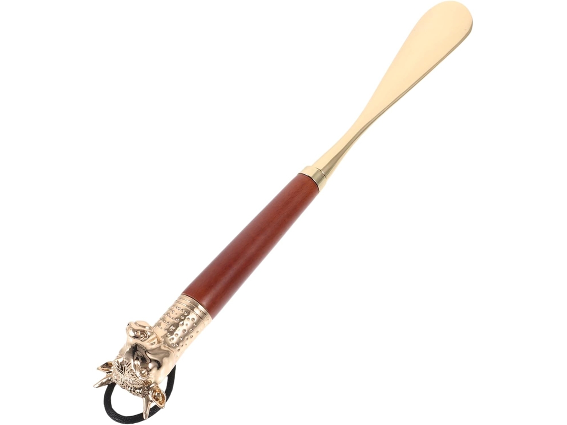 Cabo Longo De Metal Com Detalhe Decorativo Na Ponta, Ideal Para Homens E Mulheres, Facilita O Levantamento Sem Precisar Se Curvar.