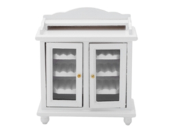 Mali mini Armário de Madeira para Casinha de Bonecas 1/12 Clássico Elegante Branco