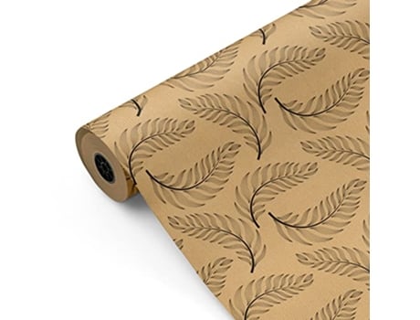 Bobina De Papel De Presente, Rolo Grande 62cm X 100m • Kraft Penas • Ideal Para Lojas Negócios Comércio Embalar Presentes Aniversários Fiesta Paper